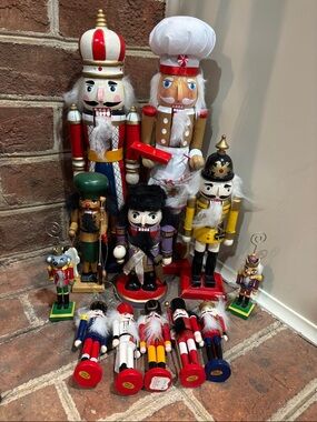 Assorted Wooden Nutcracker Soldiers - Red, White, Gold Accents